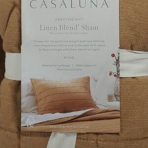 Casaluna Heavyweight Linen Blend Sham in Tan